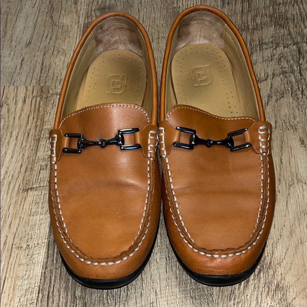 Footjoy Club Casual Shoes Leather Horse Bit Loafers Mens Size 9.5 W
